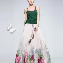 10 шт./лот Federal Express быстро Национальный; стильная обувь для женщин; обувь с длинными рукавами и рисунком юбка шифоновый эластичный пояс летняя стильная юбка в стиле бохо