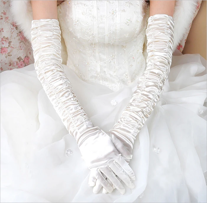 The bride wedding gloves ultra long black red lace full married stunning gloves winter thermal