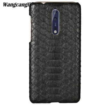 

python skin high-end custom phone case For Nokia 8 case Leather python skin cover back cover For Nokia Lumia 930 630 x6