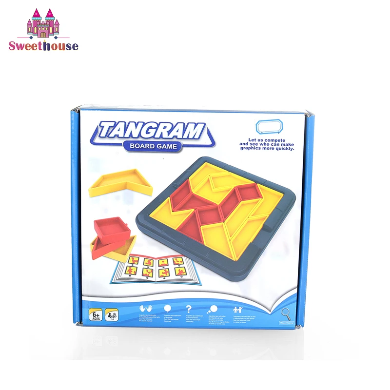 Tangram Совета Логические игрушки для детей разведки мозга игры геометрические