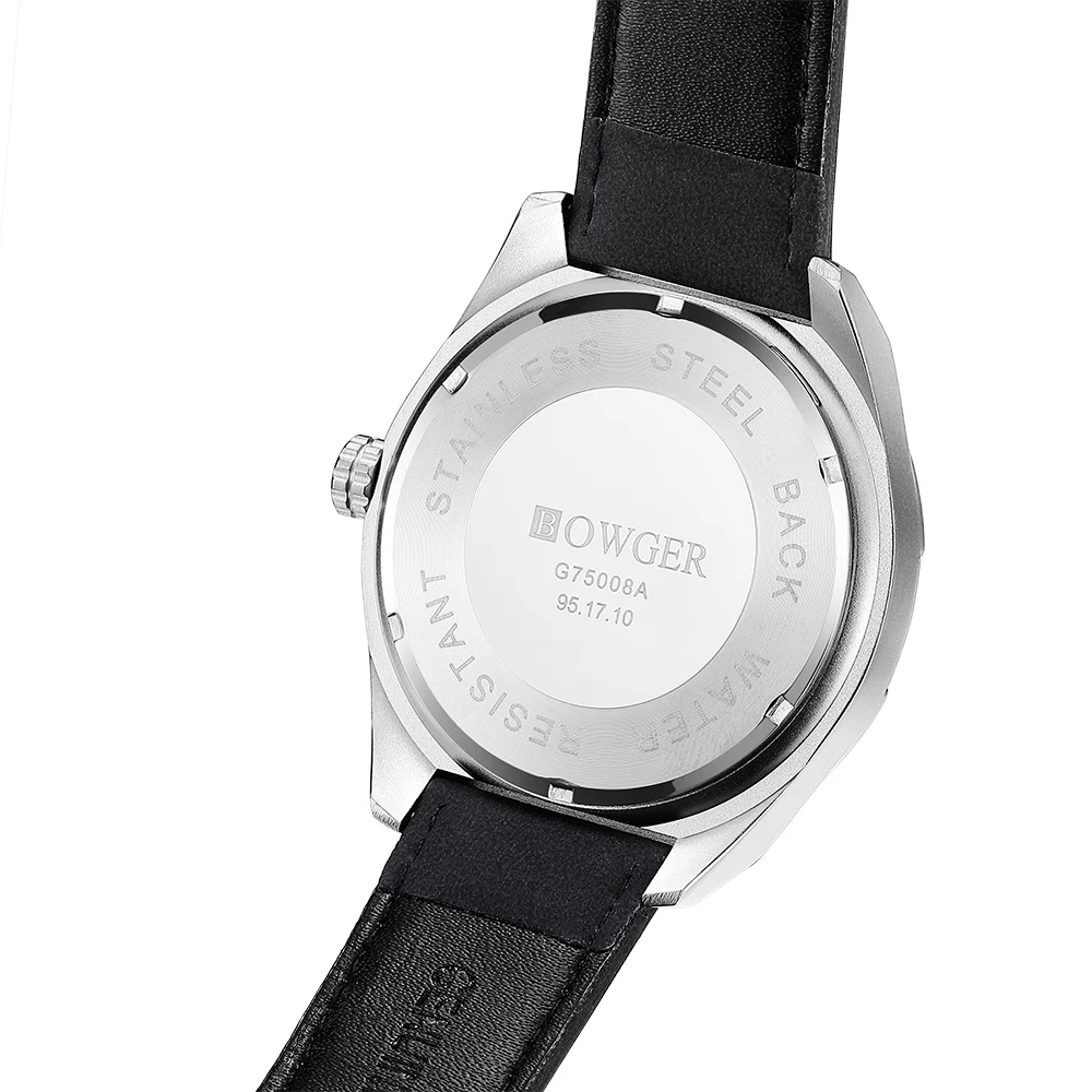 BOWGER Fashion Casual Brand Waterproof Quartz Watch Men Military Stainless Steel Sports Watches Man Clock Relogio Masculino (3)