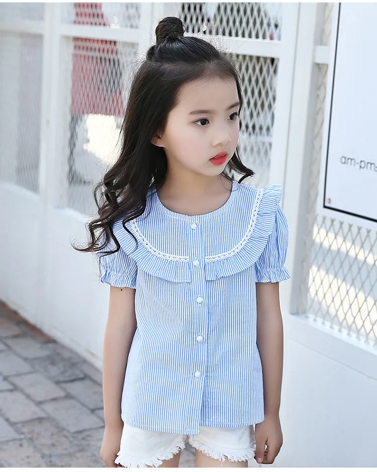 Children's T-shirt Girls Baby Summer Cute style Beautiful girl chiffon Printed loose T-shirt top for angel kids clothes (3)