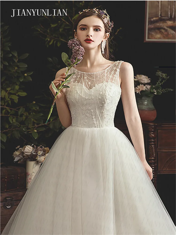 Новое свадебное платье Mrs Win элегантное бальное платье с круглым вырезом роскошное свадебное платье es Vestido De Noiva размера плюс Vestidos De Noiva F