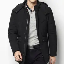 M-3XL Горячая Зимняя Мужская Новая мода Cultivate One's Morality с капюшоном в длинном теплом хлопковом стеганом пальто