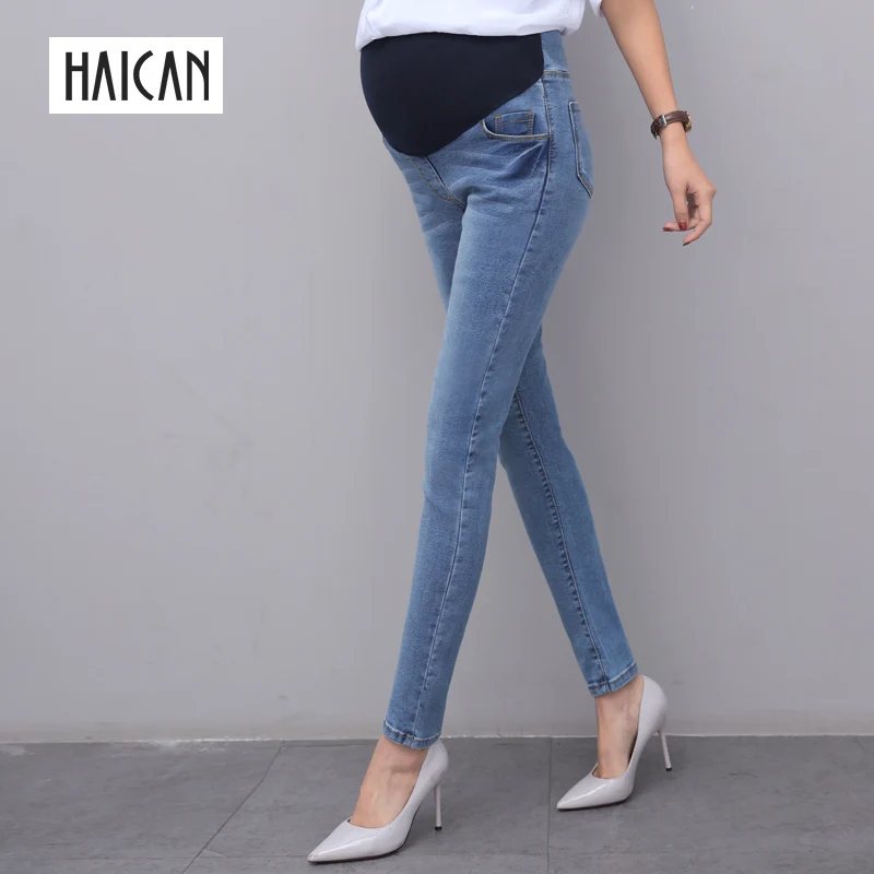 HAICAN Elastic Waist Maternity Jeans Pants For Pregnancy Women Legging Jeans Skinny Maternity