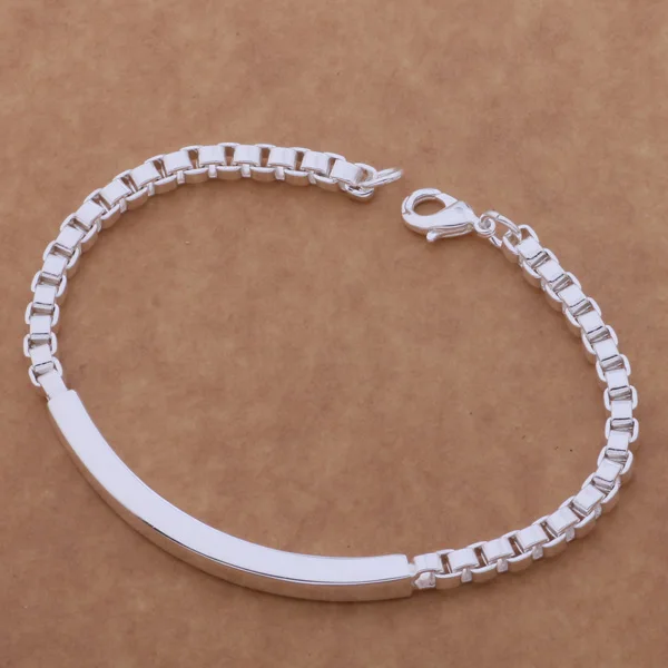 

SL-AH095 Wholesale silver plating bracelet, 925 stamped silver fashion jewelry 8 m leather bracelet /bffajwma aeeaivla