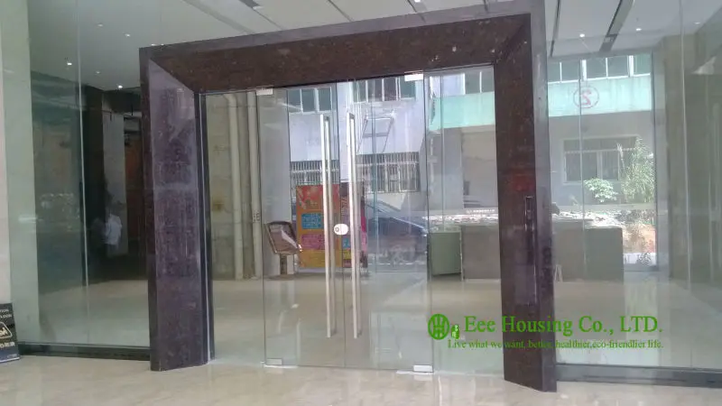 Customized Frameless Glass Door With 12mm Tempered Clear Glass