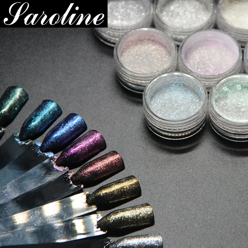 

Sarness 1g Holo DIY Nail Art Decoration Nail Flakies Sequins Rainbow Galaxy Holographic Powder Paillette Nail Set