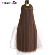 SHANGKE волосы 24 ''длинные прямые волосы для наращивания 5 клипс в поддельных волос для наращивания термостойкие синтетические накладные волосы для прически