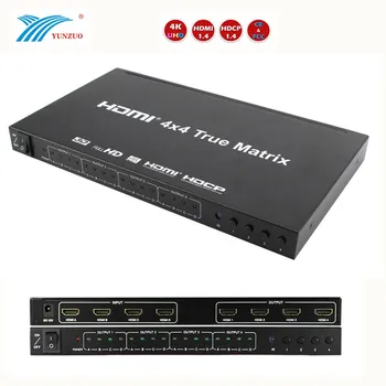 

HDMI Matrix Switcher 4X4 4Kx2K 4 Input 4 Output HDMI Splitter Matrix 4x4 Support IR Romote Control 4K HDMI 1.4v Matrix Switcher