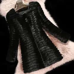 2017 г. роскошные женские реального норки Мех животных пальто куртка с подкладкой зимние Для женщин Мех животных верхняя одежда Пальто для