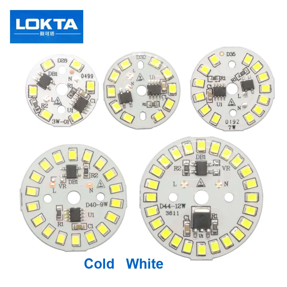 

10PCS/LOT Driver Integrated LED Chip SMD For Bulb 220V Input Directly With Smart IC DIY 3W 5W 7W 9W 12W Downlight Spotlight