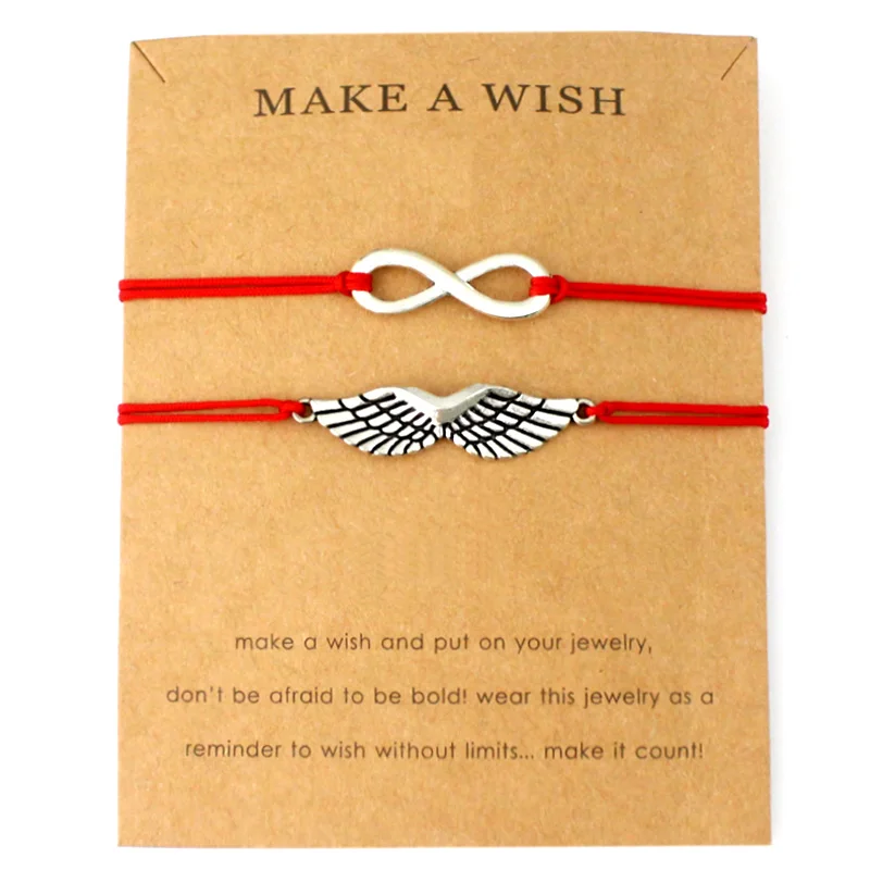 

Infinity Angel Wings Wish Adjustable Bracelets Tree Peace Tai Chi Healing Namaste Feather Charms Women Men Unisex Fine Jewelry