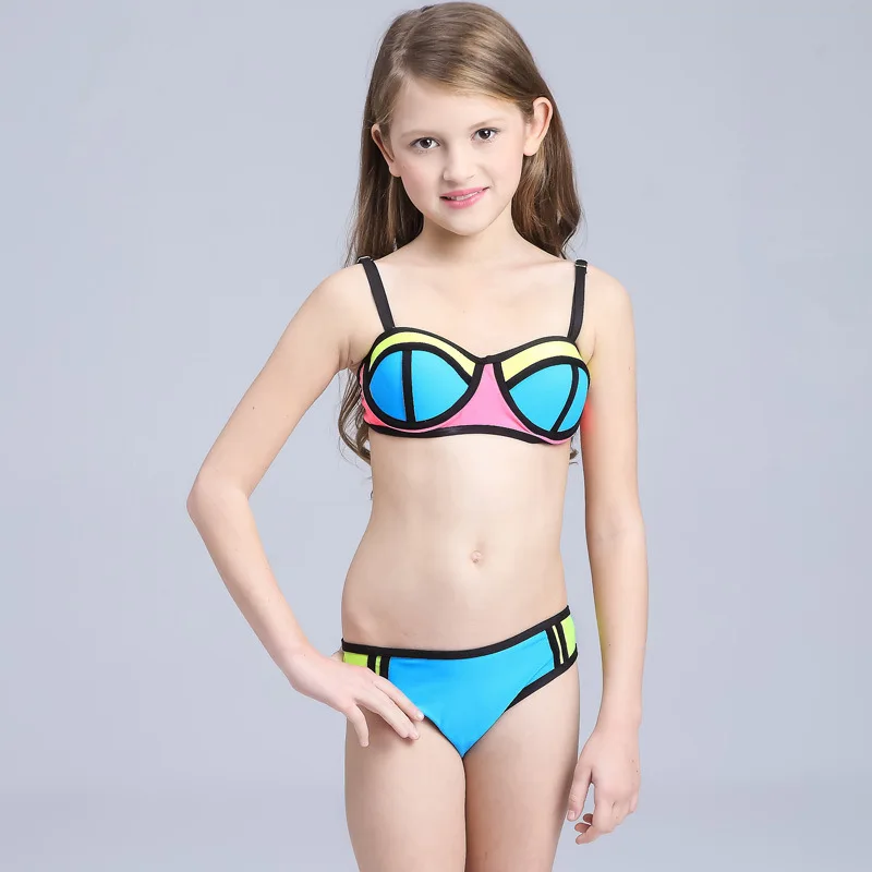 Г. Летнее бикини для девочек, Хит, Цветной купальник для детей, пляжный купальный костюм из двух предметов пляжная одежда для детей от 5 до 12 лет