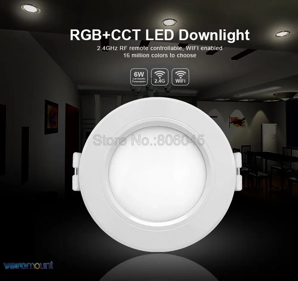 Milight 6W 9W 12W 15W 18W 25W RGB+CCT LED Downlight Ceiling Spotlight AC110V 220V FUT060 061 062 063 064 065 066 068 069