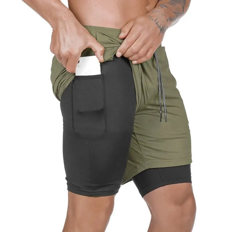 

MJARTORIA Joggers Shorts Mens 2 in 1 Short Gyms Fitness Bodybuilding Workout Quick Dry Shorts Male Summer Sportswear Bottoms