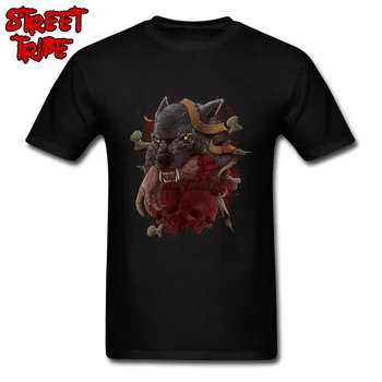 

2018 Men Tshirt Big Bad Wolf Faddish Boy Top T-shirts Crewneck Short Sleeve Pure Cotton Tops Shirt Funny T Shirt Wholesale