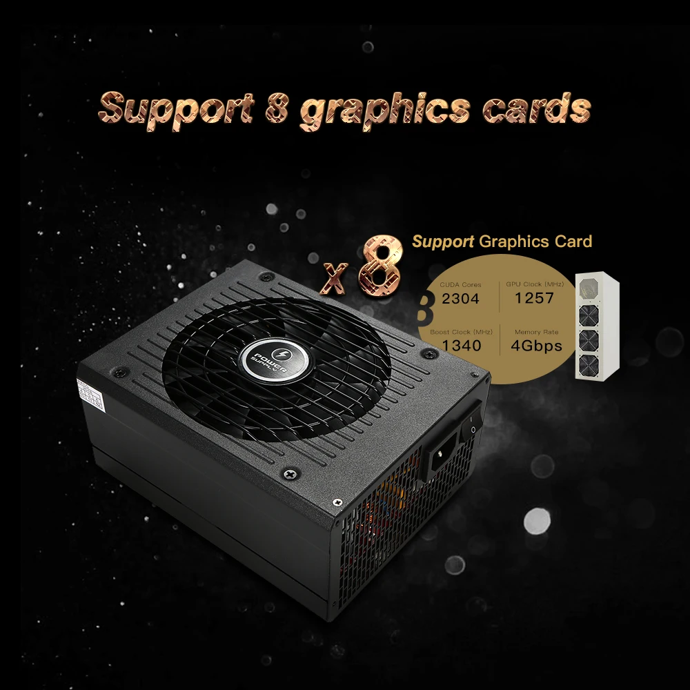 2000 Вт более 90% эффективность ATX12V V2.31 ETH монета Майнер источник питания активный PFC