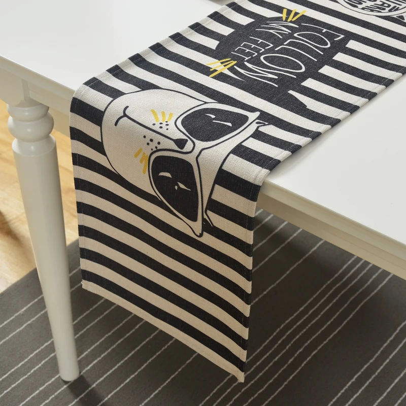 Cartoon Cool Cat cotton linen table cloth TV flag coffee table