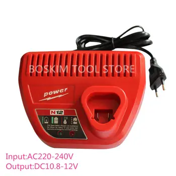

AC220-240V Li-ion Charger for Milwaukee M12 Input Output 12V 10.8V 48-59-2401 48-11-2402 Power Tools