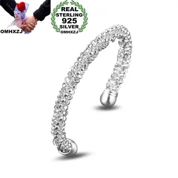 

OMHXZJ Wholesale Personality Fashion OL Woman Girl Gift Knitting Open 925 Sterling Silver 18KT Gold Cuff Bangle Bracelet BR199