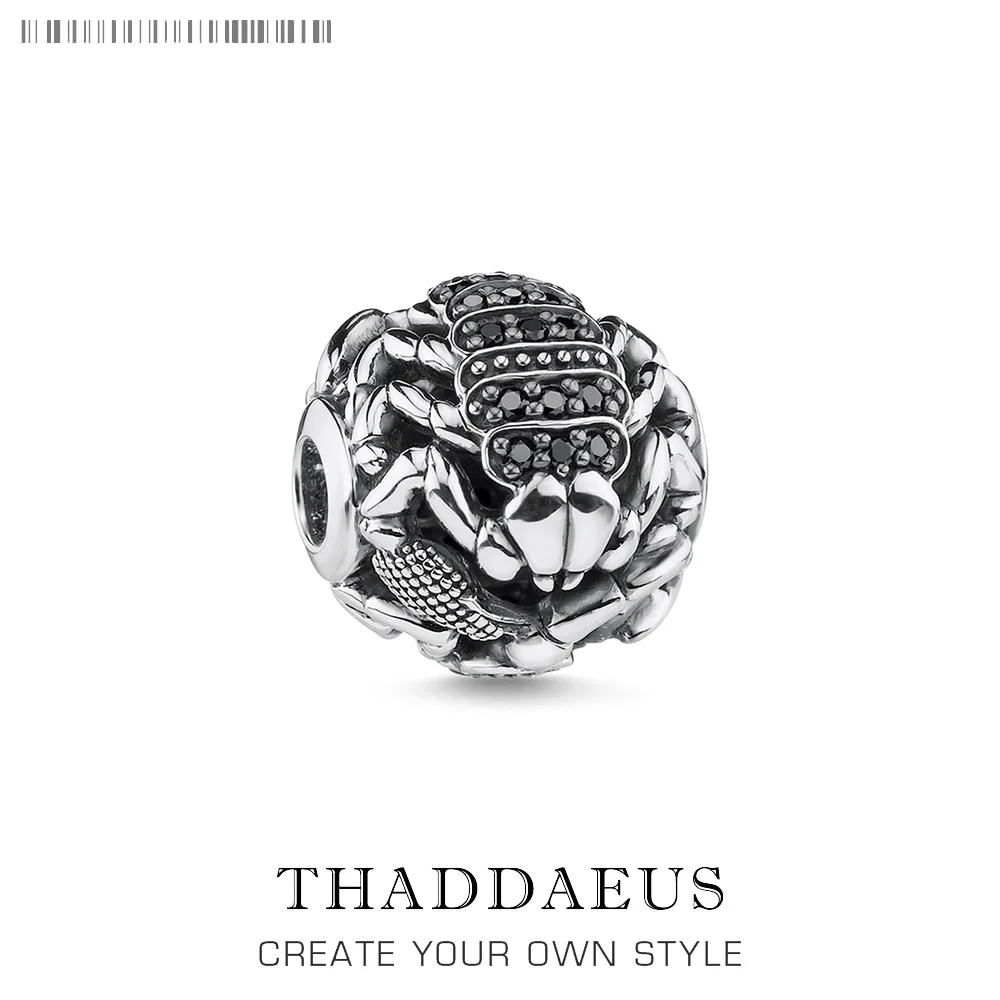 

Black Scorpion Charm Beads 5mm Hole For Women Men DIY Jewelry Making 925 Sterling Silver Punk Rebel Street Thomas Fashion Bead