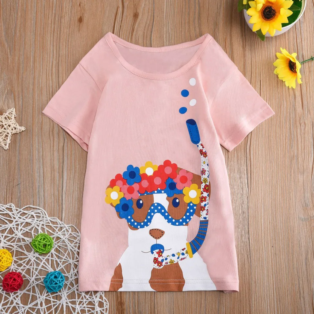 

Kids Baby Girl Boy Summer 2019 Tops Fashion Cartoon Print Short Sleeve Baby Girl Boy T Shirt Casual Baby Girl Top Kid Clothes