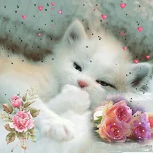 Алмазная живопись, полная квадратная кошка, роза, 5d, сделай сам, набор для алмазной живописи, на заказ, алмазная живопись, ручка, алмазная живопись, wasserfall