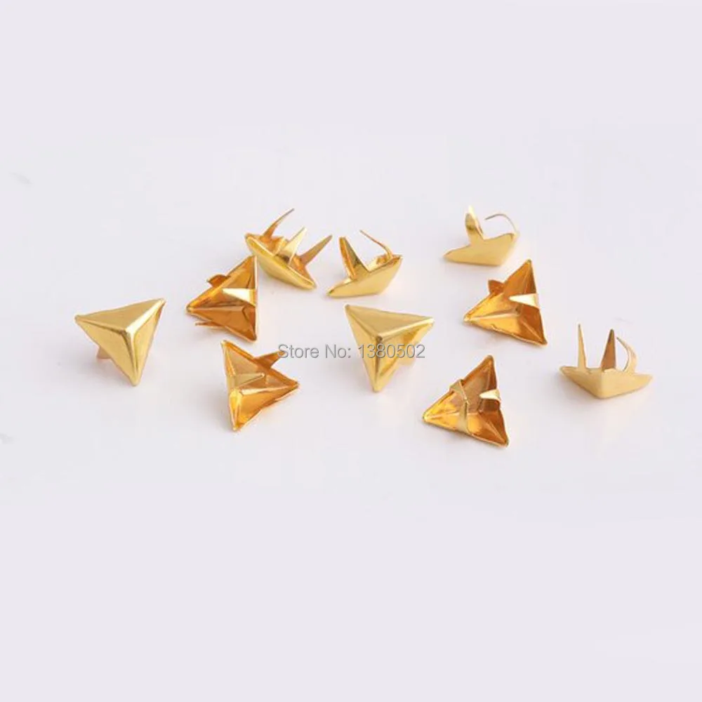 

50pcs /lot 10*9mm gold color metal Studs Rivet Spike Bag garment rivets Leather Craft