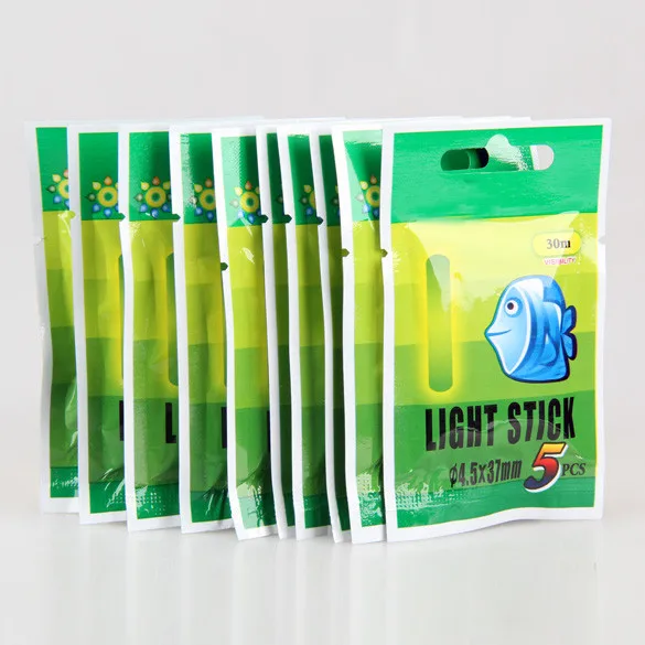 50 Pcs 4.5*37mm Night Fishing Float Fish Tool Fluorescent Lightstick Light Float Rod Lights Dark Glow Stick for Fishing Tool Hot