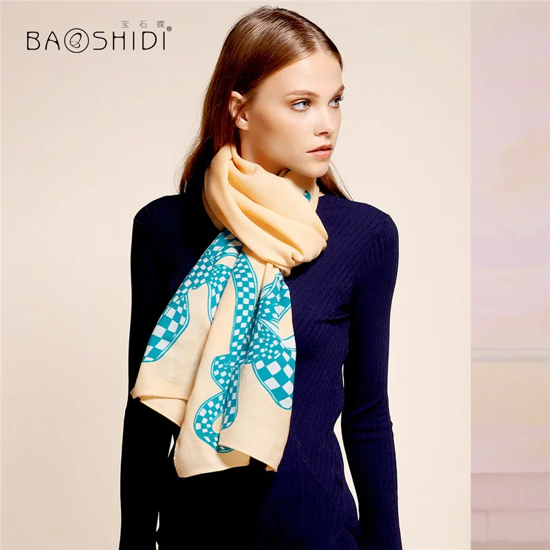 [BAOSHIDI] шерсть шарфы, шарфы люксовый бренд, зимний женский шарф, бесконечная шаль, одеяло хиджаб, теплый шарф для украшения