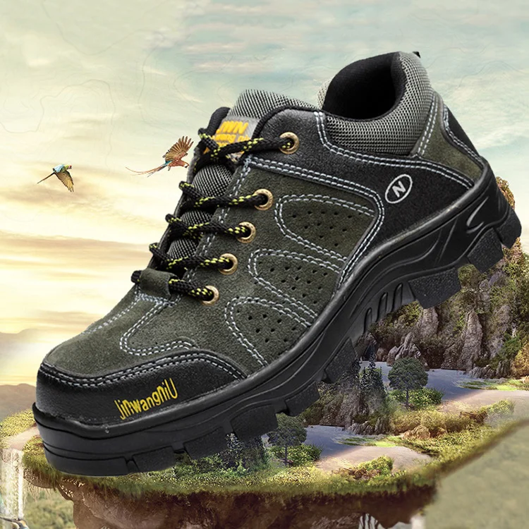 

Breathable Safety Shoes Men Steel Toe Shoes Male Boots Anti-slip Work Shoes Anti-smashing Outdoor Comfort Men Boots Plue Size 45