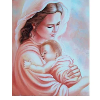 

3D DIY Diamond Painting Cross Stitch Religious Mother Love Crystal Needlework Diamond Embroidery Full Diamond Decorative