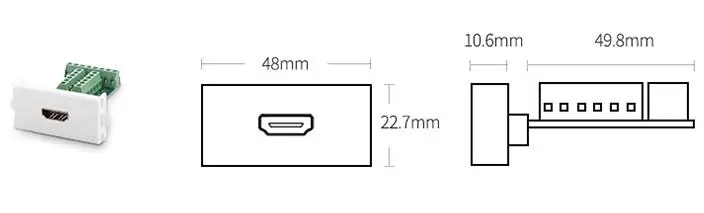 Мультимедийный коннектор HDMI настенная пластина с винтовым соединением