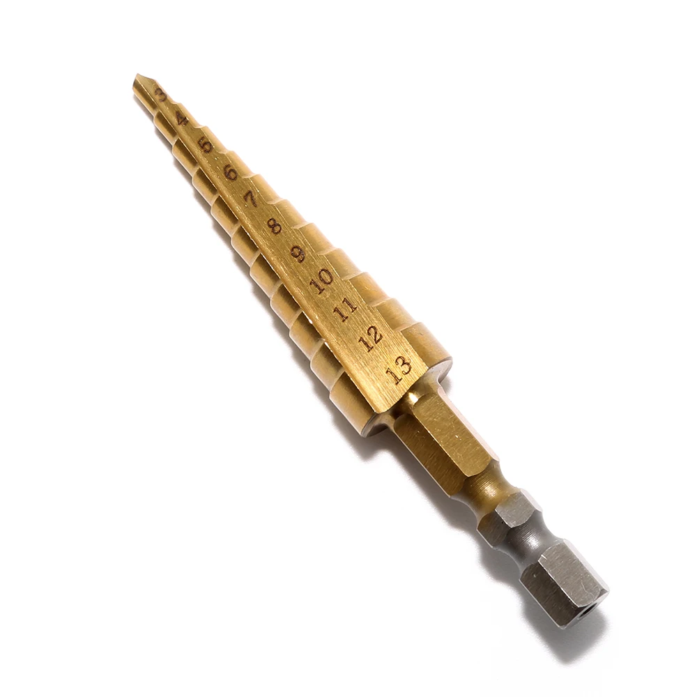 1-Pcs-3-13mm-Durable-HSS-Triangle-Shank-Step-Drill-Bit-Set-Hex-Shank-Wood-Drilling