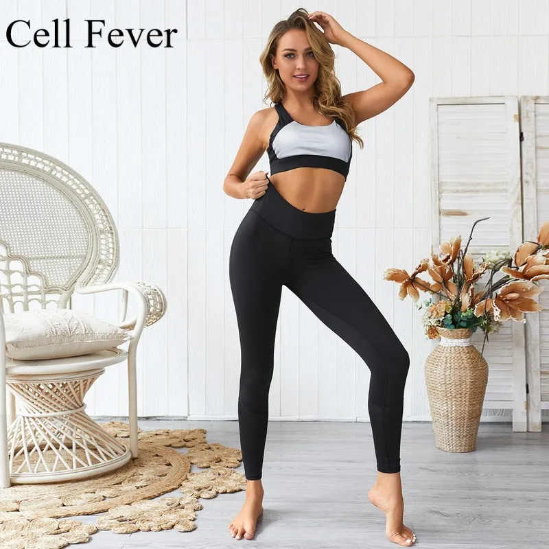 

Fitness Suit For Women Sportswear Yoga Set Workout Clothes Sport Bra+Pants Yoga Leggings Jogging Reflective 2 Piece Sport Suit