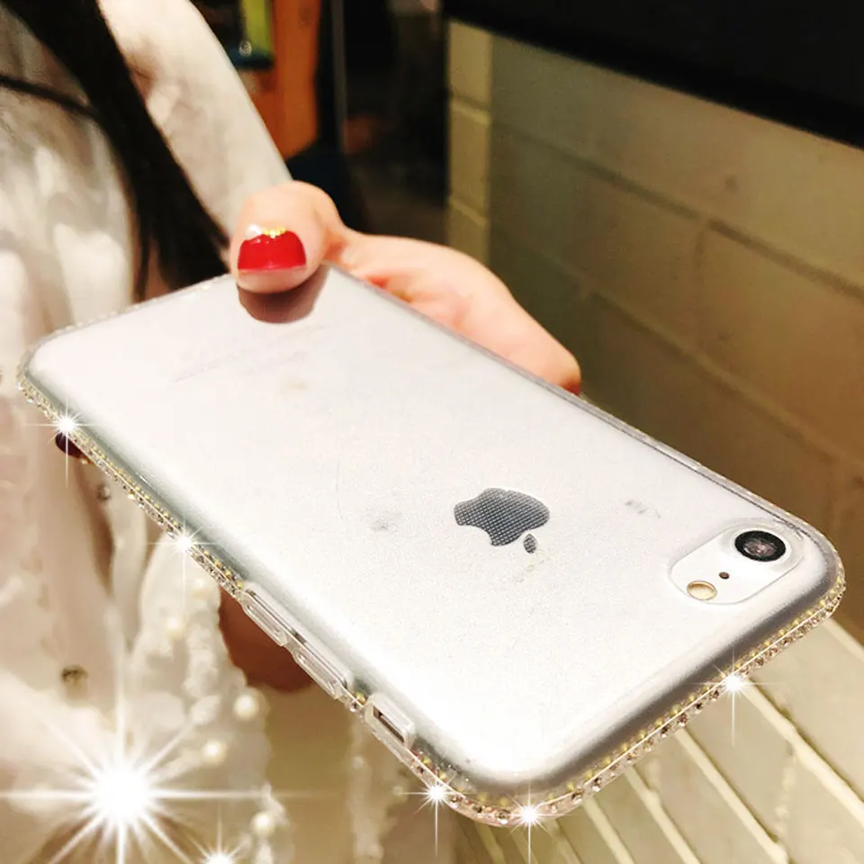 

Glitter Diamond TPU Case For iphone 7 5 5s SE 6 6S 8 Plus X Samsung S8 S7 Edge A5 A7 J3 J5 J7 2016 2017 Cover Silicon Phone Case