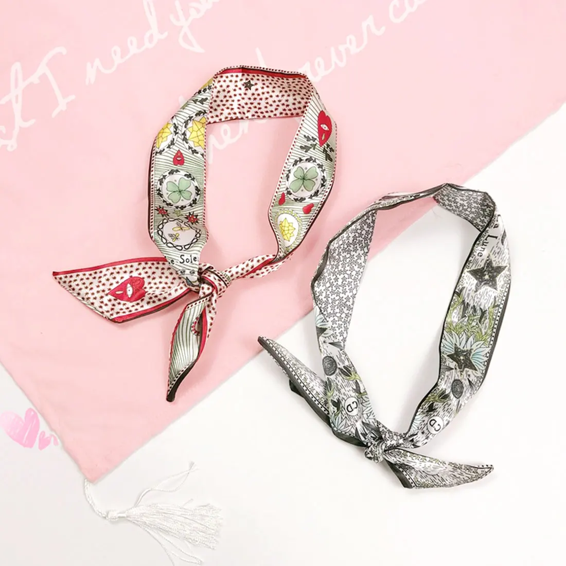 

Summer Women Fashion Yellow Elegant Small Vintage Square Silk Feel Satin Scarf Skinny Retro Head Neck Hair Tie Band Accessories