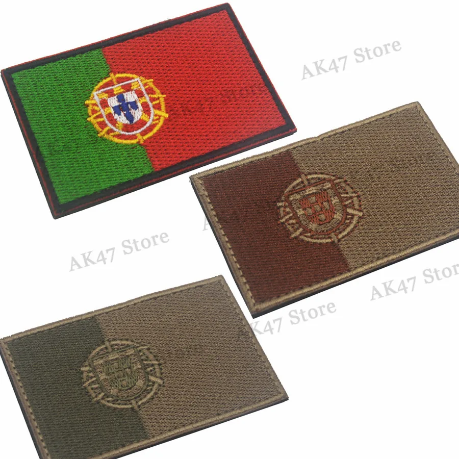 

Embroidered Patch Portugal Flag Military Army Green Morale Patch Tactical Emblem Badges Applique Patches