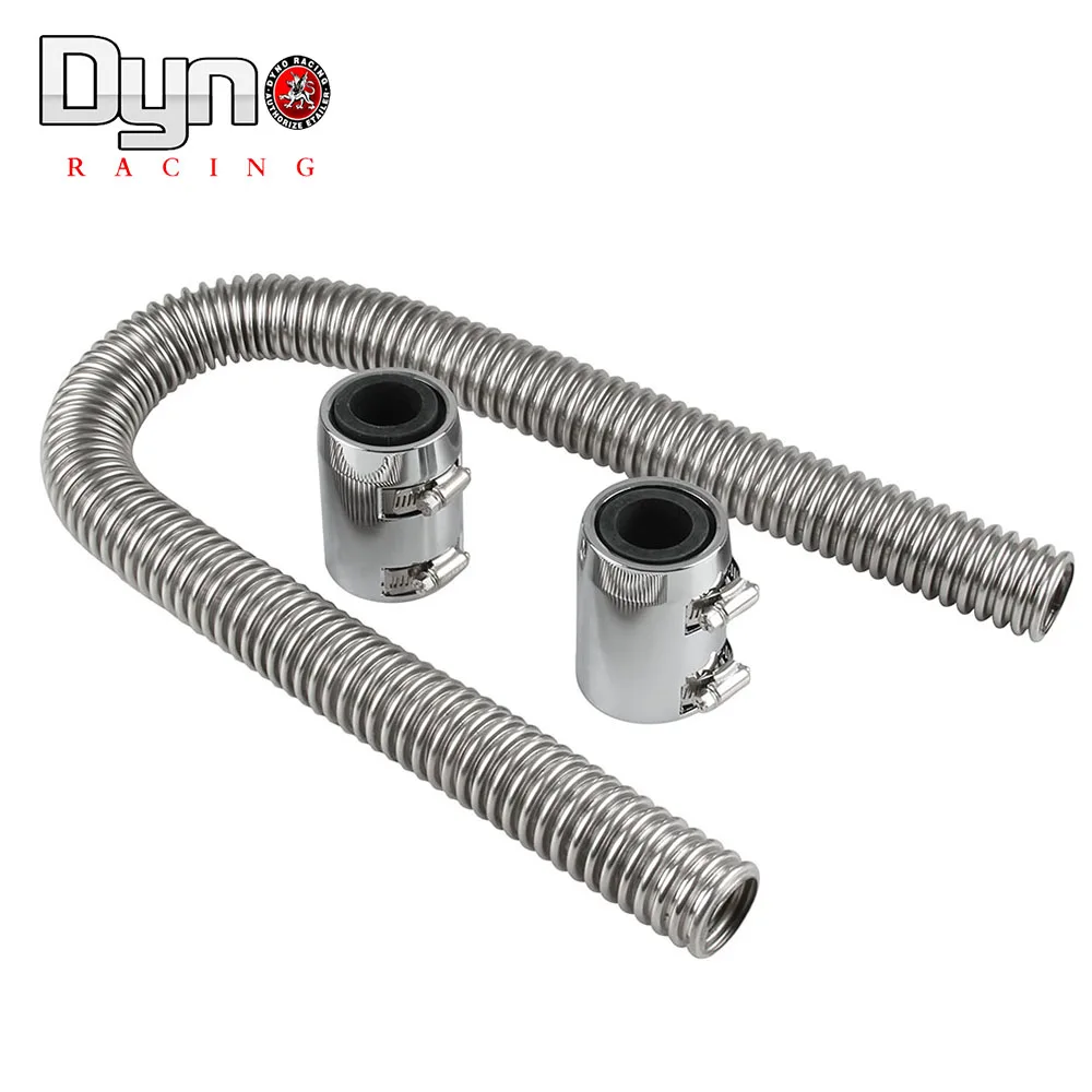 36" Stainless Steel Radiator Flex Coolant Water Hose Kit With Caps