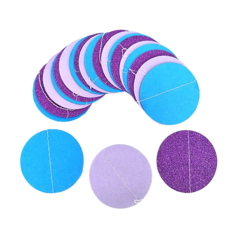 Glitter Circle Polka Dots Garland Banner Bunting Party Decor Pink White Gold home decor Grand Event Banners Streamers #25j10 (13)
