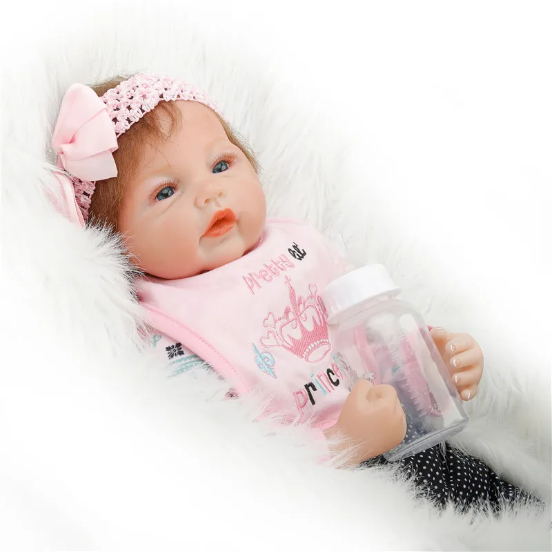 SanyDoll 22 дюйма 55 см силиконовые куклы для новорожденных реалистичный Модный милый