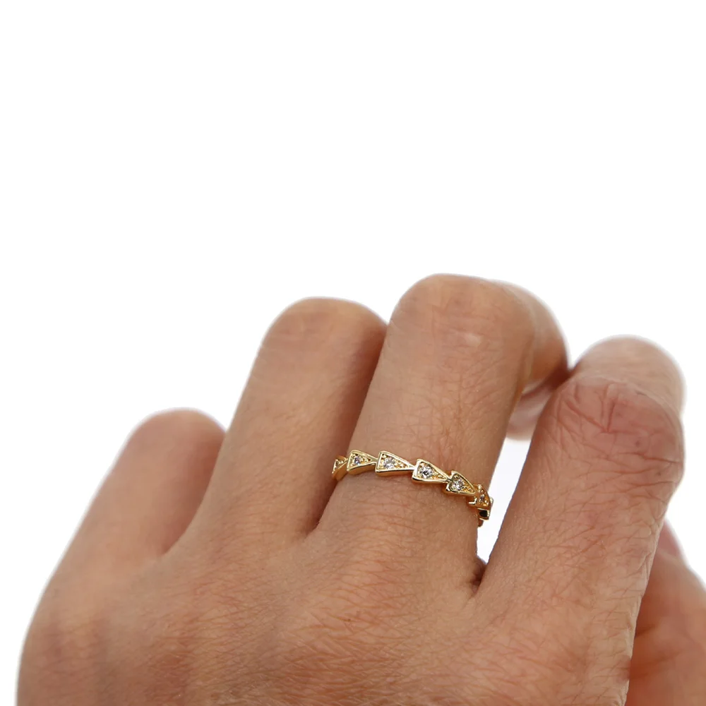 Инкрустированный цирконами Arror широкое Помолвочное кольцо для женщин простое минимальное элегантные ювелирные изделия