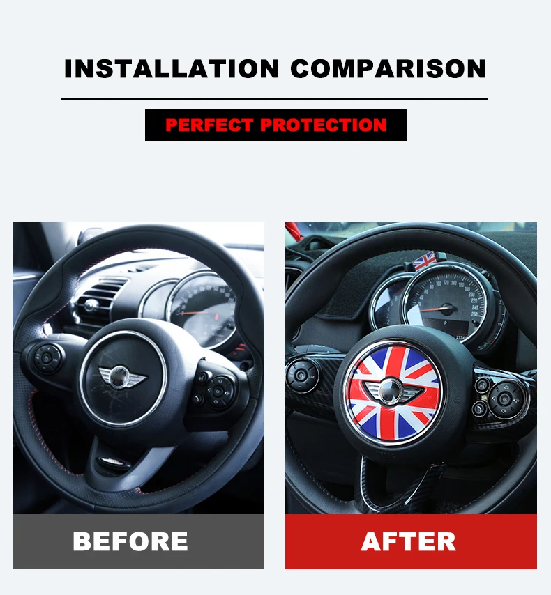 Автомобильная 3D наклейка на руль для MINI COOPER F54 F55 F56 F57 F60|Наклейки салона авто| |