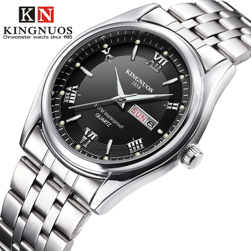 

Relogio Masculino Luxury Brand Stainless Steel Analog Display Date Week Waterproof Men's Quartz Watch Business Male Wristwatches