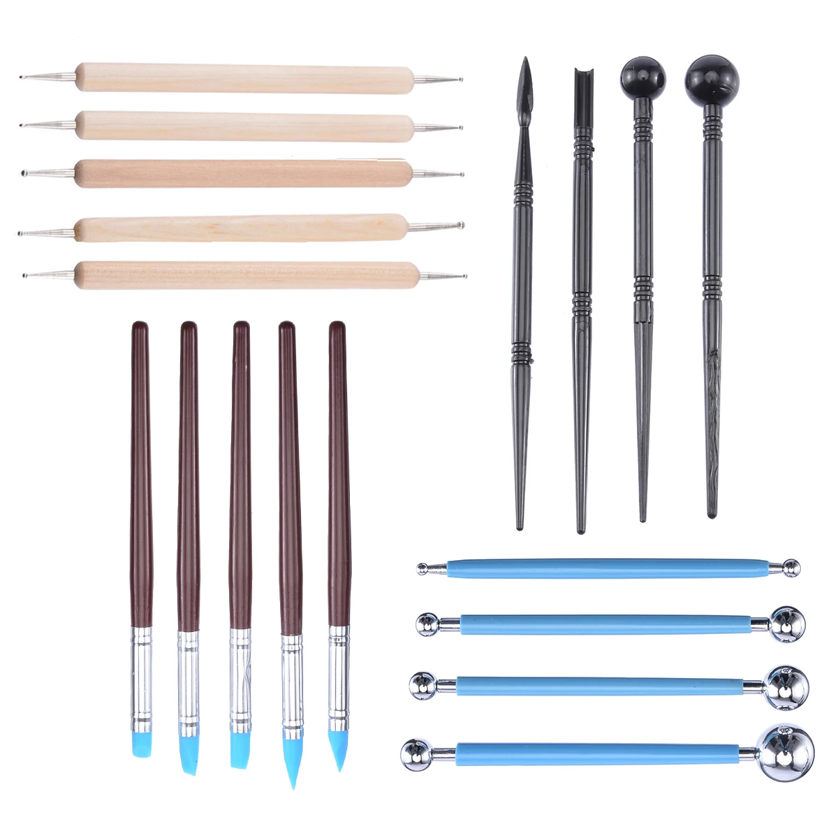 18pcs Clay Sculpting Carving Pottery Tools Polymer Modeling DIY Sculpture Slime Playdough Tool Embossing Nail Art Sculpting Tool