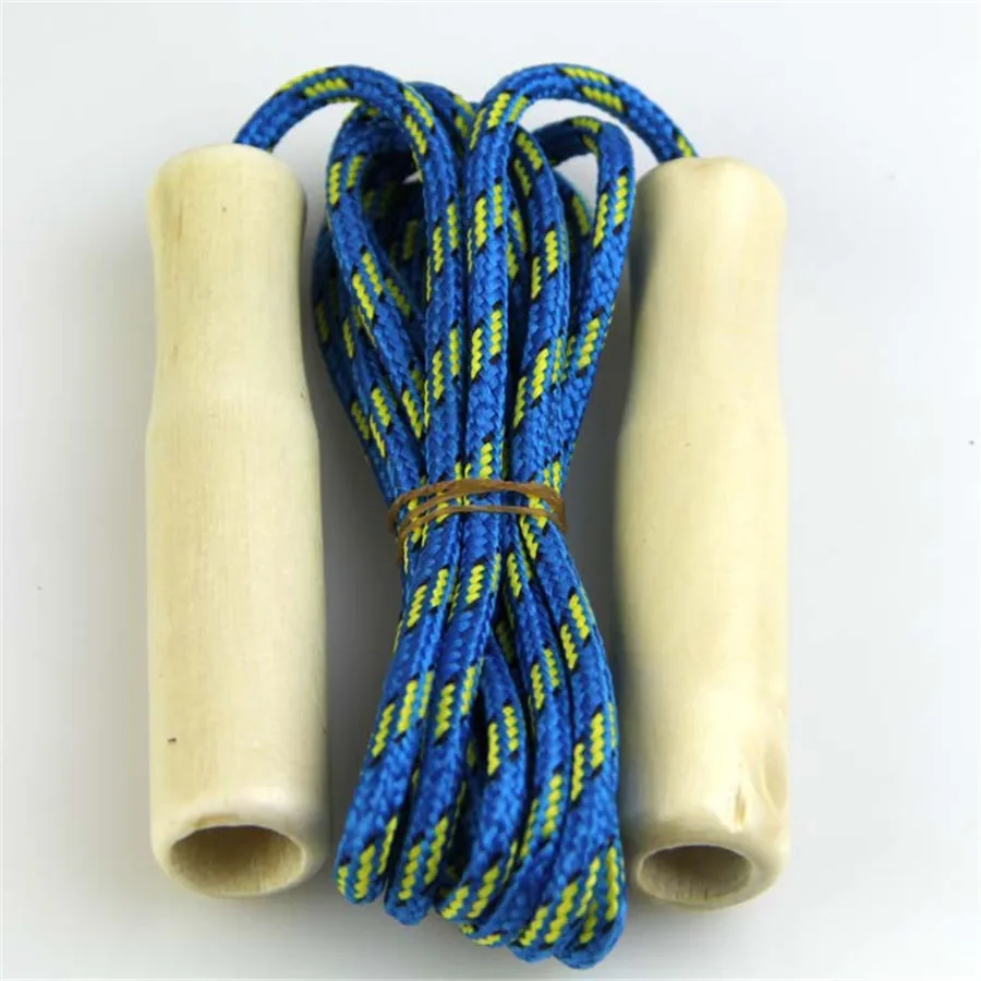 Wood Handle Fitness Jump Rope Crossfit Cotton Jumping Thread Adjustable Skipping Rope For Sports (1)