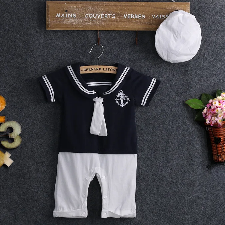 Новинка костюм «Моряк» для маленьких мальчиков и девочек взрослые наряды на детей брючный комбинезон одежда+ шляпа 0-24 м комбинезоны для младенцев одежда комплект одежды
