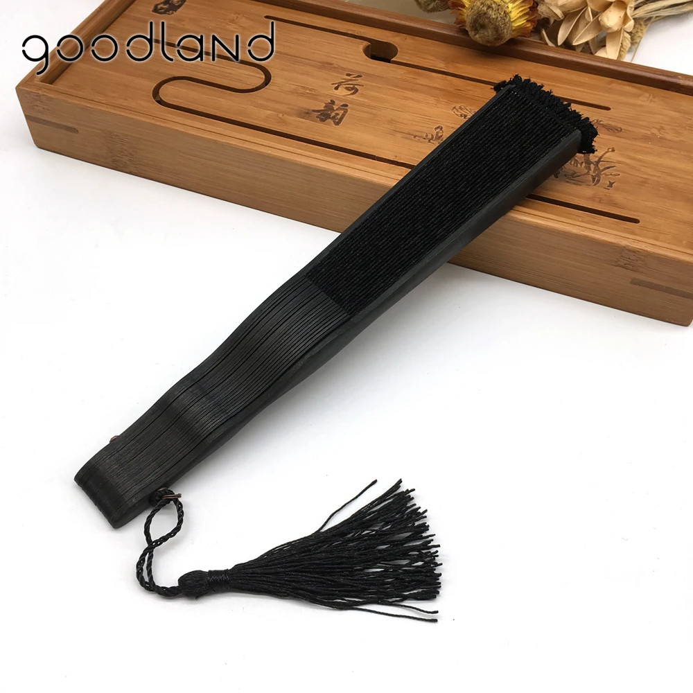 1pcs Vintage Retro Chinese Lace Hand Fan High Quality Black Bamboo Folding Fan Dance Fans Party Supplies For Gift
