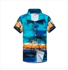 Новый Для Мужчин's Пляжные рубашки короткий рукав модельер печати свободные плюс Размеры тонкий быстрое высыхание Повседневная рубашка